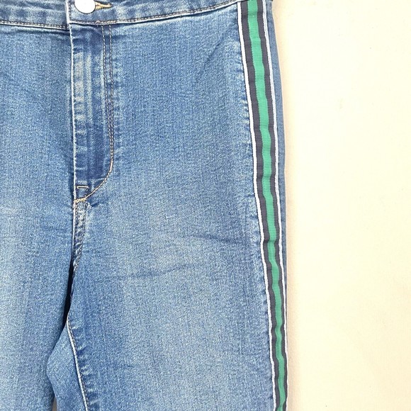 Divided H&M  Womens Jeans Size 4 Denim Y2K Side Striped Panel Mid Rise Waist - Picture 7 of 12